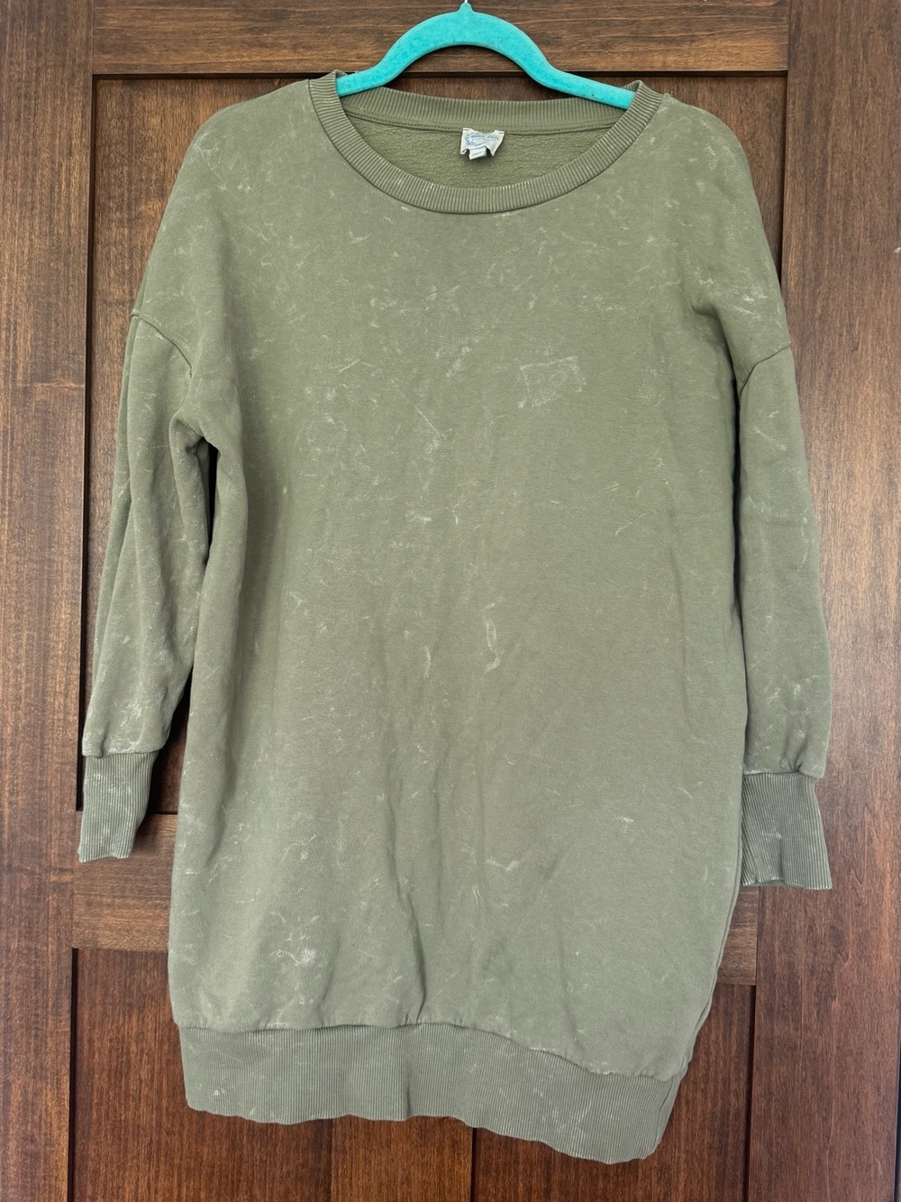 Francesca's Collections Olive Green Sweatshirt Dress